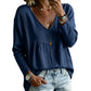 Casual blouse voor dames met V-hals en lange mouwen