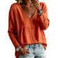 Casual blouse voor dames met V-hals en lange mouwen