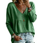 Casual blouse voor dames met V-hals en lange mouwen