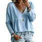 Casual blouse voor dames met V-hals en lange mouwen