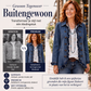Dames double-breasted kanten spijkerjas