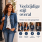 Dames double-breasted kanten spijkerjas