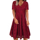 Elegante V-hals kanten jurk voor dames
