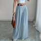 Elegante hooggetailleerde pantalon met wijde pijpen voor dames