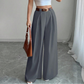 Elegante hooggetailleerde pantalon met wijde pijpen voor dames