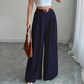 Elegante hooggetailleerde pantalon met wijde pijpen voor dames