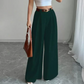 Elegante hooggetailleerde pantalon met wijde pijpen voor dames