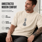 T-shirt met ronde hals en schaakprint voor heren