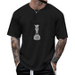 T-shirt met ronde hals en schaakprint voor heren