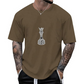 T-shirt met ronde hals en schaakprint voor heren