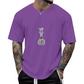 T-shirt met ronde hals en schaakprint voor heren