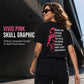 Dames-T-shirt met doodshoofdprint