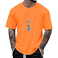 T-shirt met ronde hals en schaakprint voor heren