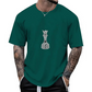 T-shirt met ronde hals en schaakprint voor heren