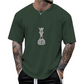 T-shirt met ronde hals en schaakprint voor heren