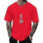 T-shirt met ronde hals en schaakprint voor heren