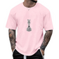 T-shirt met ronde hals en schaakprint voor heren
