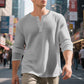 🔥 50% KORTING 👕 Heren Wafelgebreid Henley Shirt – Ademend comfort & stijlvolle casual look