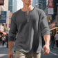 🔥 50% KORTING 👕 Heren Wafelgebreid Henley Shirt – Ademend comfort & stijlvolle casual look
