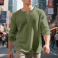🔥 50% KORTING 👕 Heren Wafelgebreid Henley Shirt – Ademend comfort & stijlvolle casual look