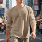 🔥 50% KORTING 👕 Heren Wafelgebreid Henley Shirt – Ademend comfort & stijlvolle casual look