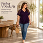 Elegante damesblouse met V-hals en patchwork van kant