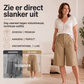 Dames hoge taille bermudabroek met knoopdetail