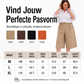 Dames hoge taille bermudabroek met knoopdetail