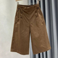 Dames hoge taille bermudabroek met knoopdetail