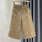 Dames hoge taille bermudabroek met knoopdetail