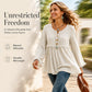 Casual, ruimvallende damesblouse met lange mouwen en franjes