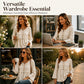 Casual, ruimvallende damesblouse met lange mouwen en franjes