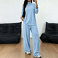 Dames coltrui en wijde pijpen broek set