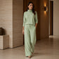 Dames coltrui en wijde pijpen broek set