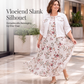 Dames set van maxi-jurk met bloemenprint en kort jasje