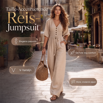 Jumpsuit met V-hals en getailleerde pasvorm voor dames