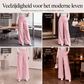 Elegante hooggetailleerde wijde pijpen broek voor dames