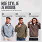 Heren casual spijkerjack met halve rits