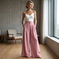 Women's High-Waist Pleated Wide-Leg Pants