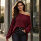 Off-shoulder top voor dames met splitzoom