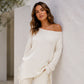 Off-shoulder top voor dames met splitzoom