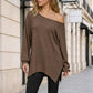 Off-shoulder top voor dames met splitzoom