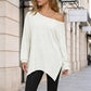 Off-shoulder top voor dames met splitzoom