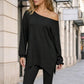 Off-shoulder top voor dames met splitzoom