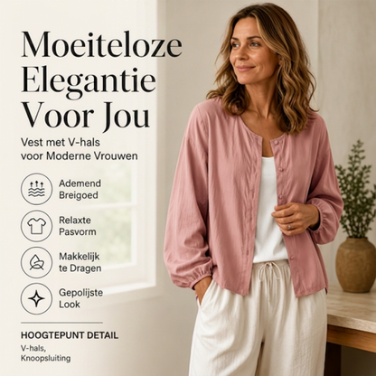 Losvallende effen kleuren overhemd met knopen voor dames