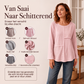 Dames patchwork top met ronde hals en textuur