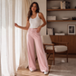 Wijde broek met trekkoord voor dames
