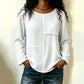 Dames patchwork top met ronde hals en textuur