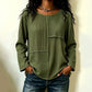 Dames patchwork top met ronde hals en textuur