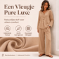 Dames set met V-hals top met lange mouwen en wijde pijpen broek